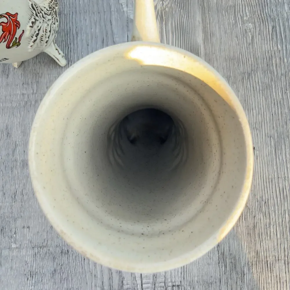 2 Vintage German Drinking Horn Set Fulda & Giessen Heraldic Crest Beer Goblets